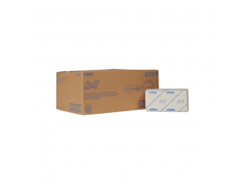 Полотенца для рук Scott® Interfold, 320 белых однослойных листов в упаковке (в коробе 15 упаковок)