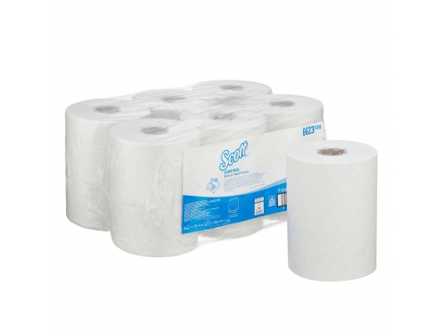 Рулонные полотенца для рук Scott® Control™ Slimroll™, 6 x 165 м белой, однослойной бумаги