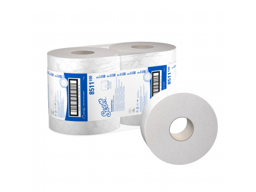 Туалетная бумага в рулонах Scott® Essential™ Jumbo — туалетная бумага в рулонах Jumbo — 6 рулонов х 380 м двухслойной туалетной бумаги (итого 2280 м)