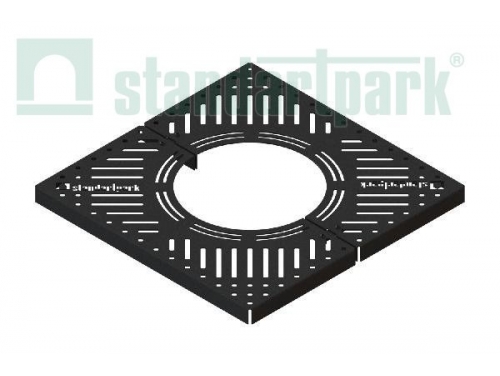 Решетка приствольная стальная квадратная с логотипом