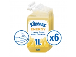 Пенное моющее средство для рук Kleenex® Botanics Energy Luxury, пенное моющее средство для рук с ароматом, желтый цвет, 6 сменных блоков моющего средства для рук объемом 1 литр (всего 6 литров)