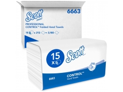 Сложенные полотенца для рук Scott® Control™, бумажные полотенца со сложением V-Fold, 15 упаковок x 212 листов бумаги (всего 3180 шт.)