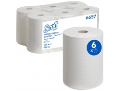 Scott® Slimroll™, Рулонные полотенца для рук, 6 x 165 м белых однослойных листов