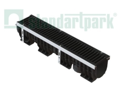 Лоток PolyMax Drive ЛВ-15.21.20-ПП пластиковый с решеткой щелевой чугунной ВЧ (к-т)