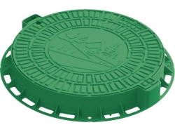Люк садовый пластиковый зелёный «Домик»